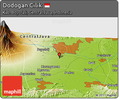 Physical Panoramic Map of Dodogan Cilik