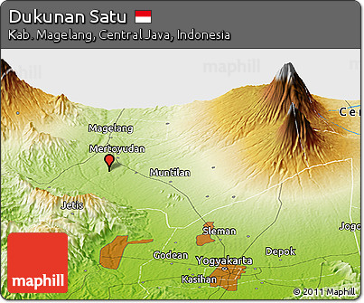 Physical Panoramic Map of Dukunan Satu