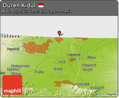 Physical Panoramic Map of Duren Kidul