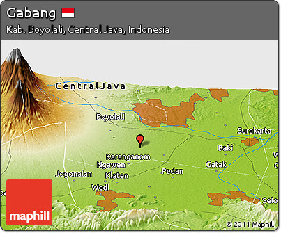 Physical Panoramic Map of Gabang