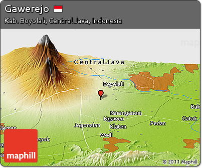 Physical Panoramic Map of Gawerejo