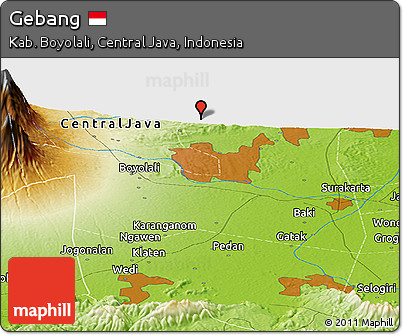Physical Panoramic Map of Gebang