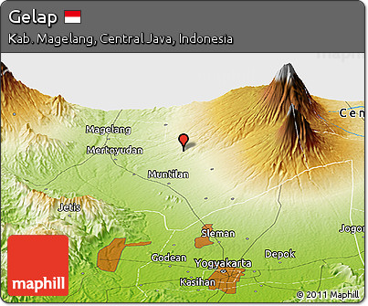 Physical Panoramic Map of Gelap