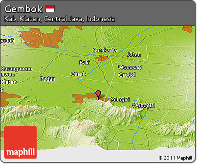 Physical Panoramic Map of Gembok