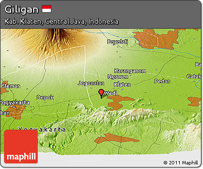 Physical Panoramic Map of Giligan