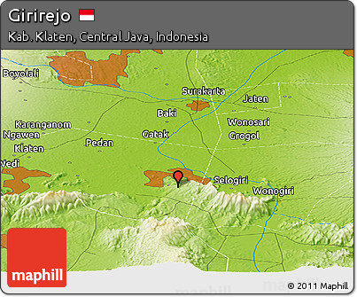Physical Panoramic Map of Girirejo