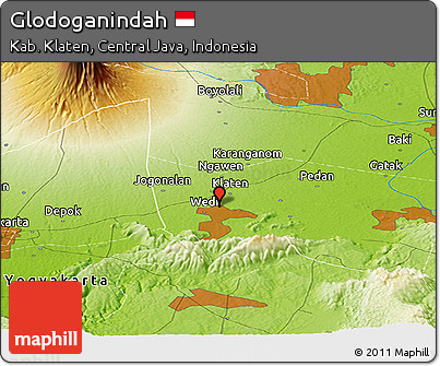 Physical Panoramic Map of Glodoganindah