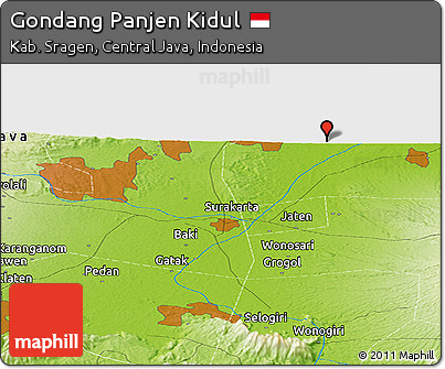Physical Panoramic Map of Gondang Panjen Kidul