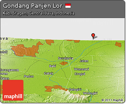 Physical Panoramic Map of Gondang Panjen Lor