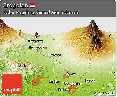 Physical Panoramic Map of Grogolan