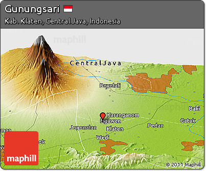 Physical Panoramic Map of Gunungsari