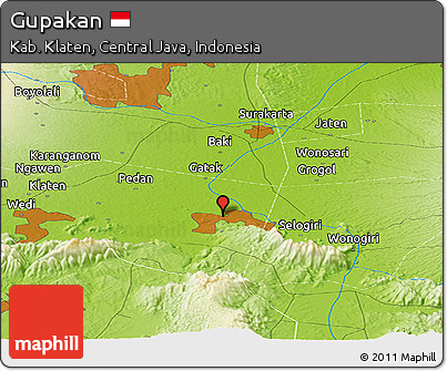Physical Panoramic Map of Gupakan