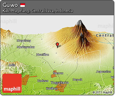 Physical Panoramic Map of Guwo