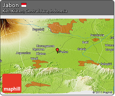 Physical Panoramic Map of Jabon