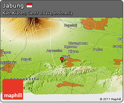 Physical Panoramic Map of Jabung