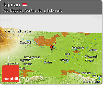 Physical Panoramic Map of Jajaran