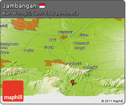 Physical Panoramic Map of Jambangan