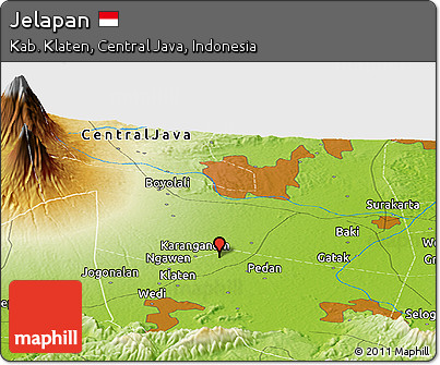 Physical Panoramic Map of Jelapan