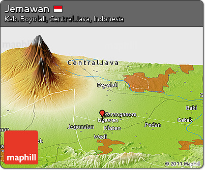 Physical Panoramic Map of Jemawan