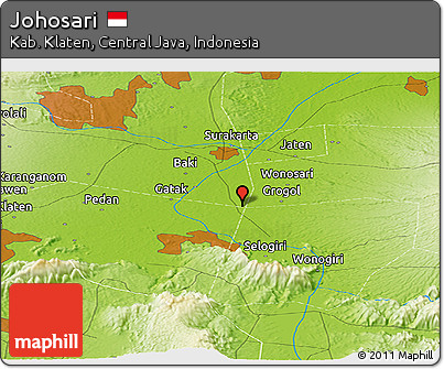Physical Panoramic Map of Johosari