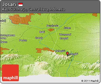 Physical Panoramic Map of Josari