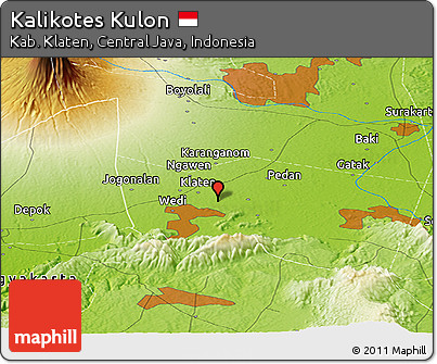 Physical Panoramic Map of Kalikotes Kulon