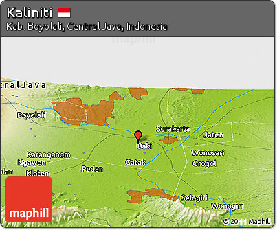Physical Panoramic Map of Kaliniti