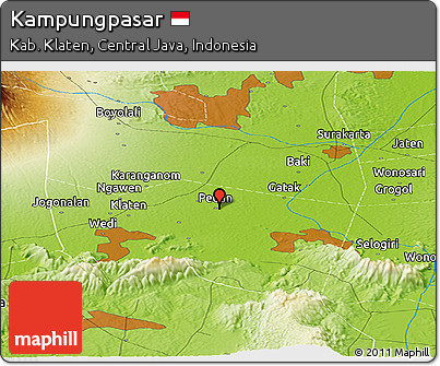 Physical Panoramic Map of Kampungpasar