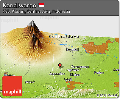 Physical Panoramic Map of Kandiwarno