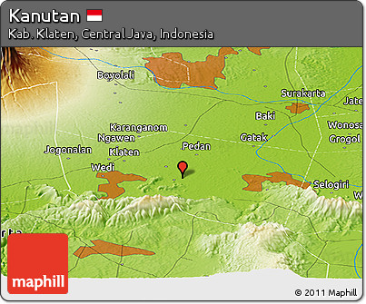 Physical Panoramic Map of Kanutan