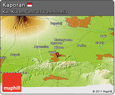 Physical Panoramic Map of Kaporan