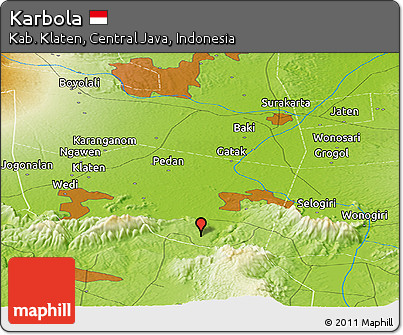 Physical Panoramic Map of Karbola