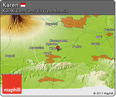 Physical Panoramic Map of Karen
