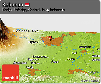 Physical Panoramic Map of Kebonan