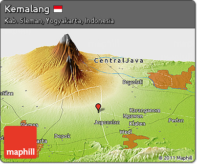 Physical Panoramic Map of Kemalang