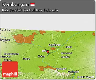 Physical Panoramic Map of Kembangan