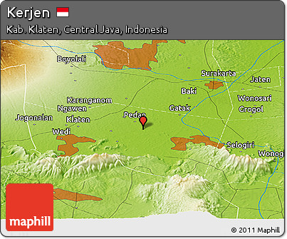 Physical Panoramic Map of Kerjen
