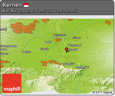 Physical Panoramic Map of Kernen