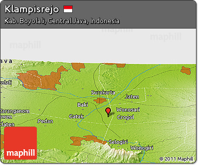 Physical Panoramic Map of Klampisrejo