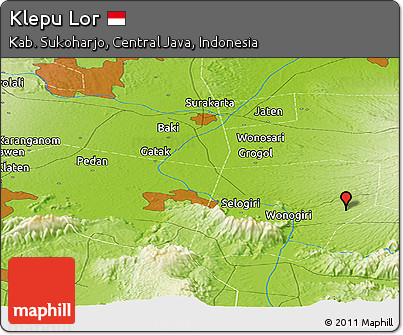 Physical Panoramic Map of Klepu Lor
