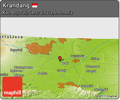 Physical Panoramic Map of Krandang