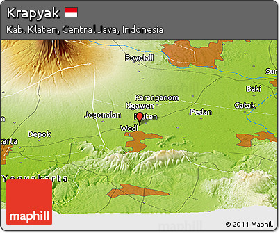 Physical Panoramic Map of Krapyak