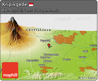 Physical Panoramic Map of Kripikgede