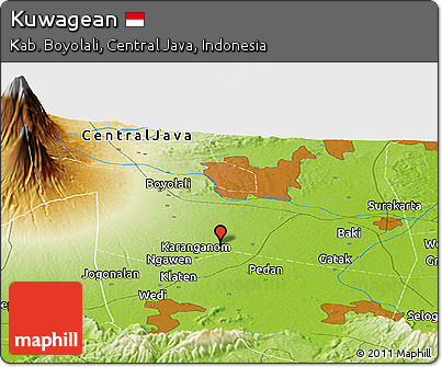 Physical Panoramic Map of Kuwagean