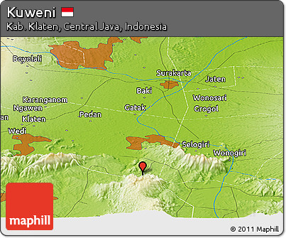 Physical Panoramic Map of Kuweni