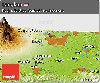 Physical Panoramic Map of Langkap