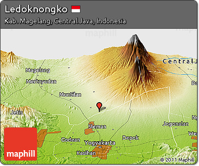 Physical Panoramic Map of Ledoknongko