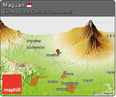 Physical Panoramic Map of Maguan