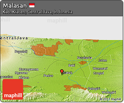 Physical Panoramic Map of Malasan