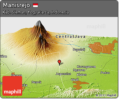 Physical Panoramic Map of Manisrejo